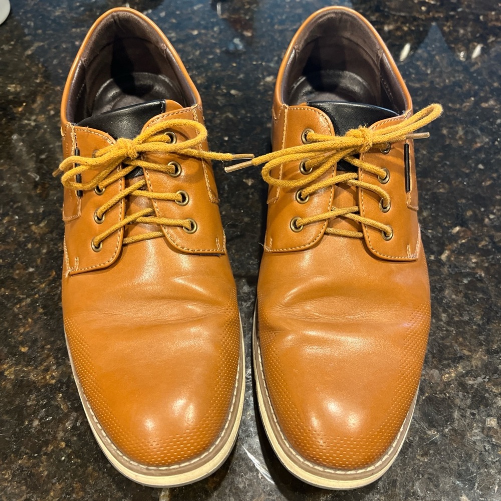 Bruno Marc Men's Tan Leather Shoes Sz 11
